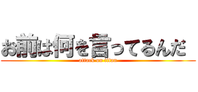 お前は何を言ってるんだ  (attack on titan)