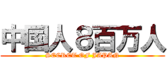 中国人８百万人 (SECRET OF JAPAN)