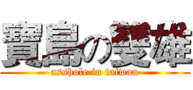 寶島の雙雄 (asshole in taiwan)