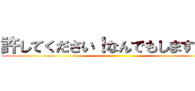 許してください！なんでもしますから！ ()