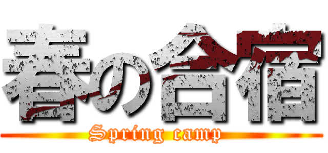 春の合宿 (Spring camp )