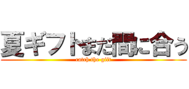 夏ギフトまだ間に合う (catch the gift)