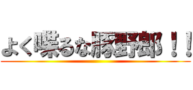 よく喋るな豚野郎！！ ()