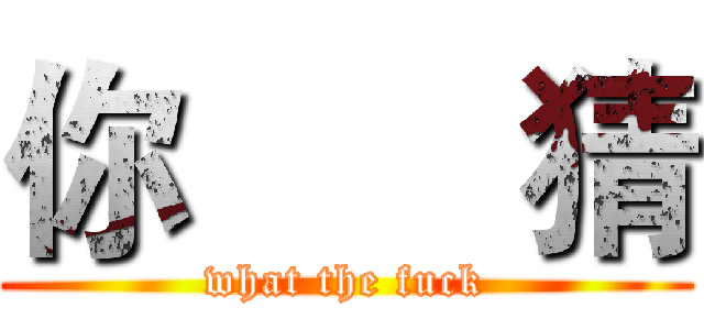 你       猜 (what the fuck)