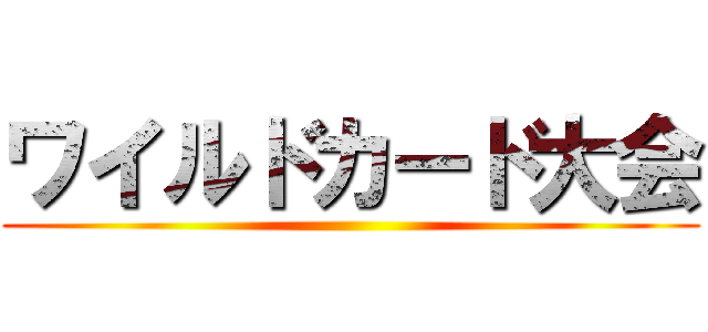 ワイルドカード大会 ()