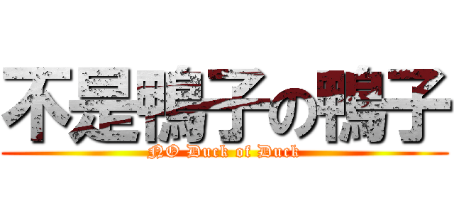 不是鴨子の鴨子 (NO Duck of Duck)
