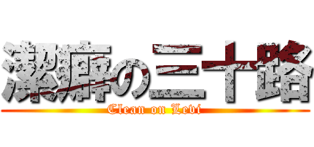 潔癖の三十路 (Clean on Levi)