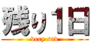 残り１日 (very sad)