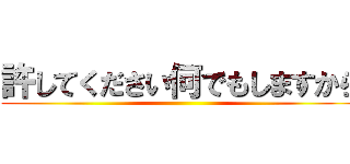 許してください何でもしますから ()