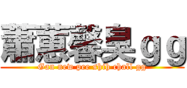 蕭蕙馨臭ｇｇ (Gan new pee shih chall gg)