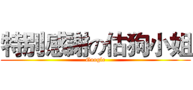 特別感謝の估狗小姐 (Google)
