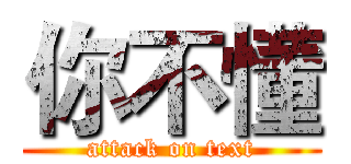 你不懂 (attack on text)