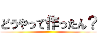 どうやって作ったん？ ()