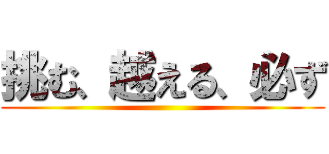 挑む、越える、必ず ()