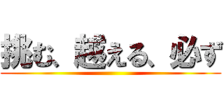 挑む、越える、必ず ()