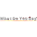 Ｗｈａｔ Ｄｏ Ｙｏｕ Ｓａｙ？ (attack on titan)