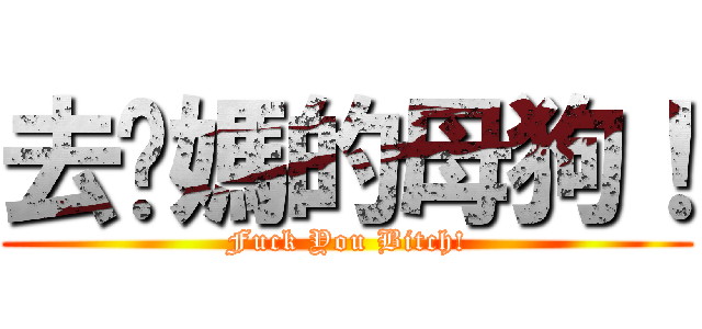 去你媽的母狗！ (Fuck You Bitch!)