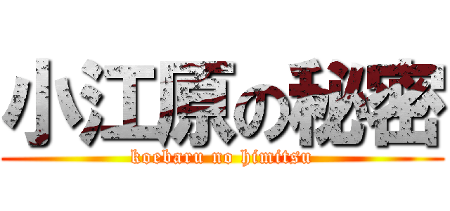 小江原の秘密 (koebaru no himitsu)