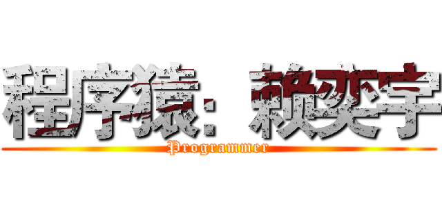 程序猿：赖奕宇 (Programmer)