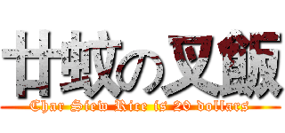 廿蚊の叉飯 (Char Siew Rice is 20 dollars)