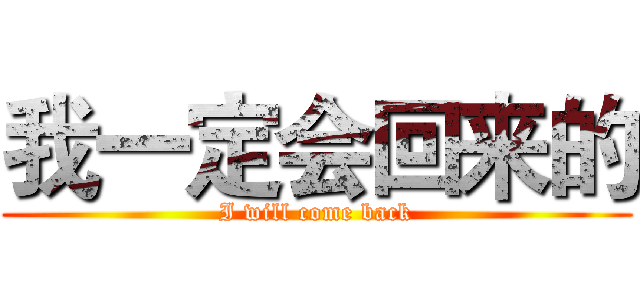 我一定会回来的 (I will come back)