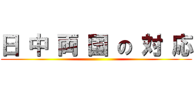 日 中 両 国 の 対 応 ()