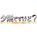 夕飛ですけど？ (か、絡んでくれてもいいんだからね)