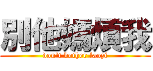 別他媽煩我 (don\'t bother laozi)