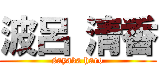 波呂 清香 (sayaka haro)