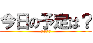 今日の予定は？ (毎度お馴染み)