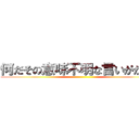 何だその意味不明な言いがかりは ()