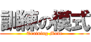 訓練の模式 (Training Mode)