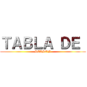 ＴＡＢＬＡ ＤＥ  (SEASON)