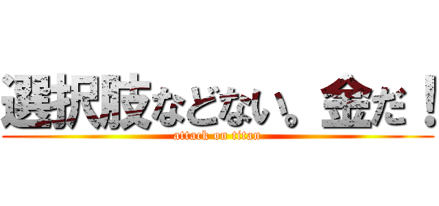 選択肢などない。金だ！ (attack on titan)