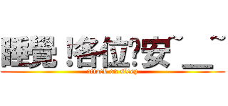 睡覺！各位晚安~＿~ (attack on sleep)