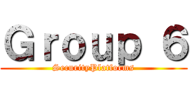 Ｇｒｏｕｐ ６ (SecurityPlatforms)