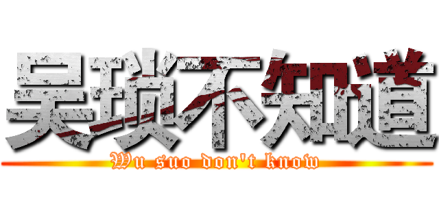 吴琐不知道 (Wu suo don't know)