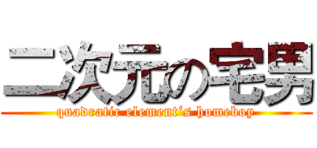 二次元の宅男 (quadratic element‘s homeboy)