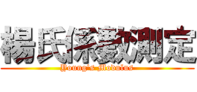 楊氏係數測定 (Young's Modulus)