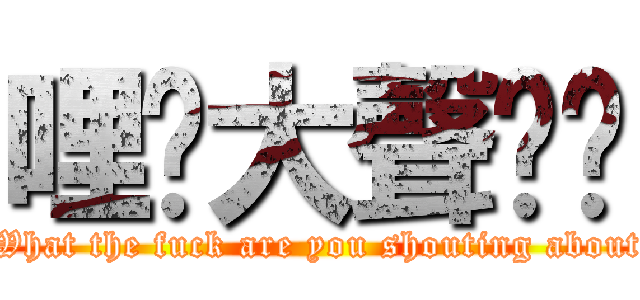 哩咧大聲啥啦 (What the fuck are you shouting about)