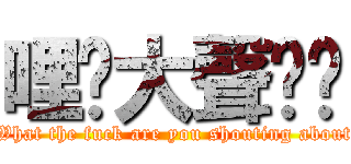 哩咧大聲啥啦 (What the fuck are you shouting about)