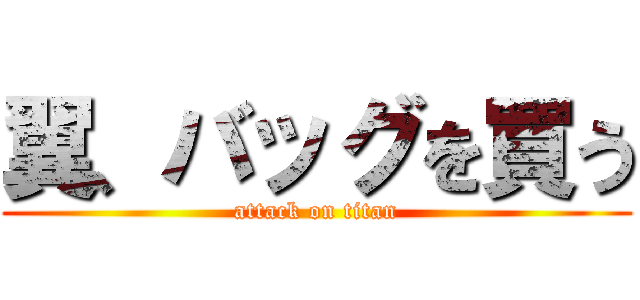 翼、バッグを買う (attack on titan)