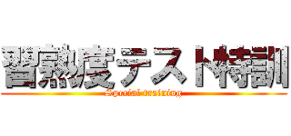 習熟度テスト特訓 (Special training)