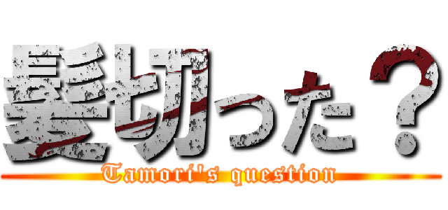 髪切った？ (Tamori\'s question)