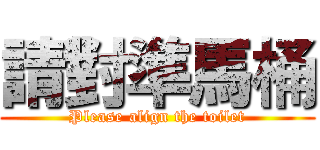 請對準馬桶 (Please align the toilet)