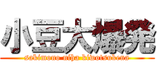 小豆大爆発 (sakimono niha kiwotsukena)