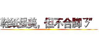 鞋纸虽美，但不合脚ㄋ〞 (小雅)