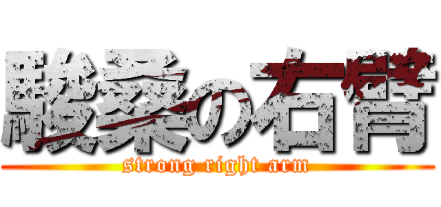 駿桑の右臂 (strong right arm)