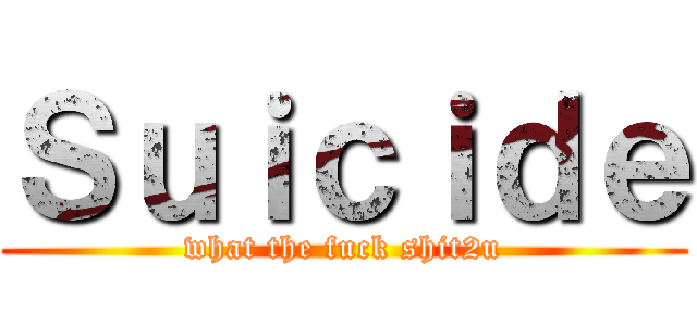 Ｓｕｉｃｉｄｅ (what the fuck shit2u)
