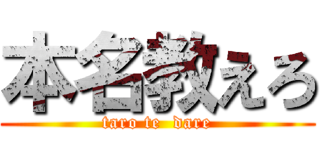 本名教えろ (taro te  dare)